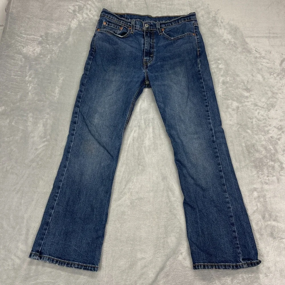 Levi's Jeans Mens 34x30 Blue Denim 527 Stretch Americana Slim Bootcut Grunge